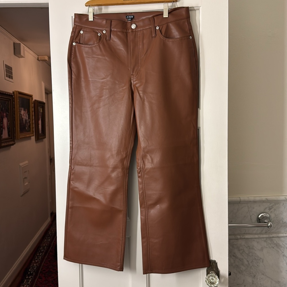 J.Crew Slim wide-leg pant in faux leather BU138 - Picture 8 of 11